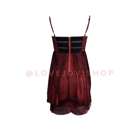 NYE Glam | **RARE** Archival Alice + Olivia Red Tie Dye Corset Scarf Party Mini - Picture 3 of 15
